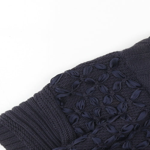 Per Una Womens Blue V-Neck Acrylic Cardigan Jumper Size 14