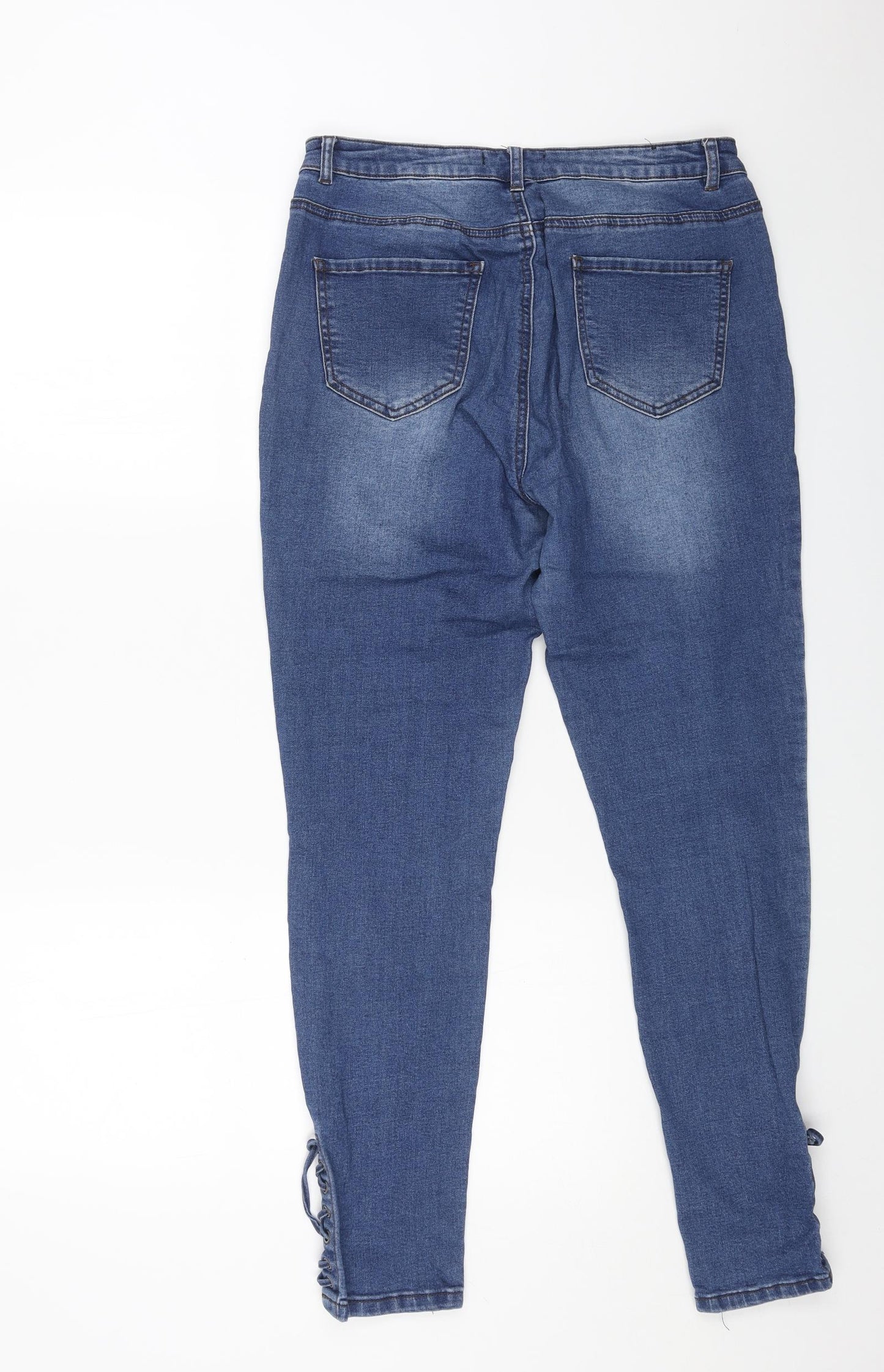 Denim 365 Womens Blue Cotton Skinny Jeans Size 14 L27 in Regular Button