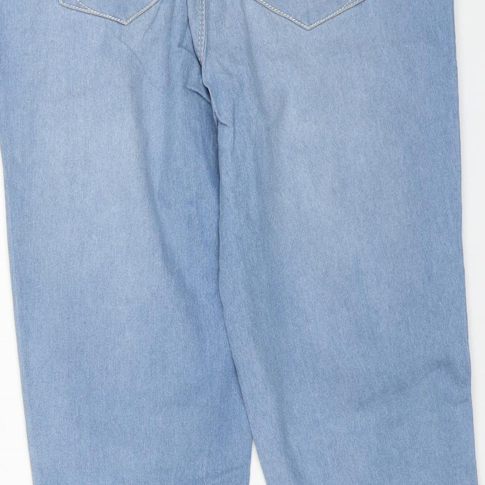 Primark Womens Blue Cotton Skinny Jeans Size 14 L28 in Regular Button