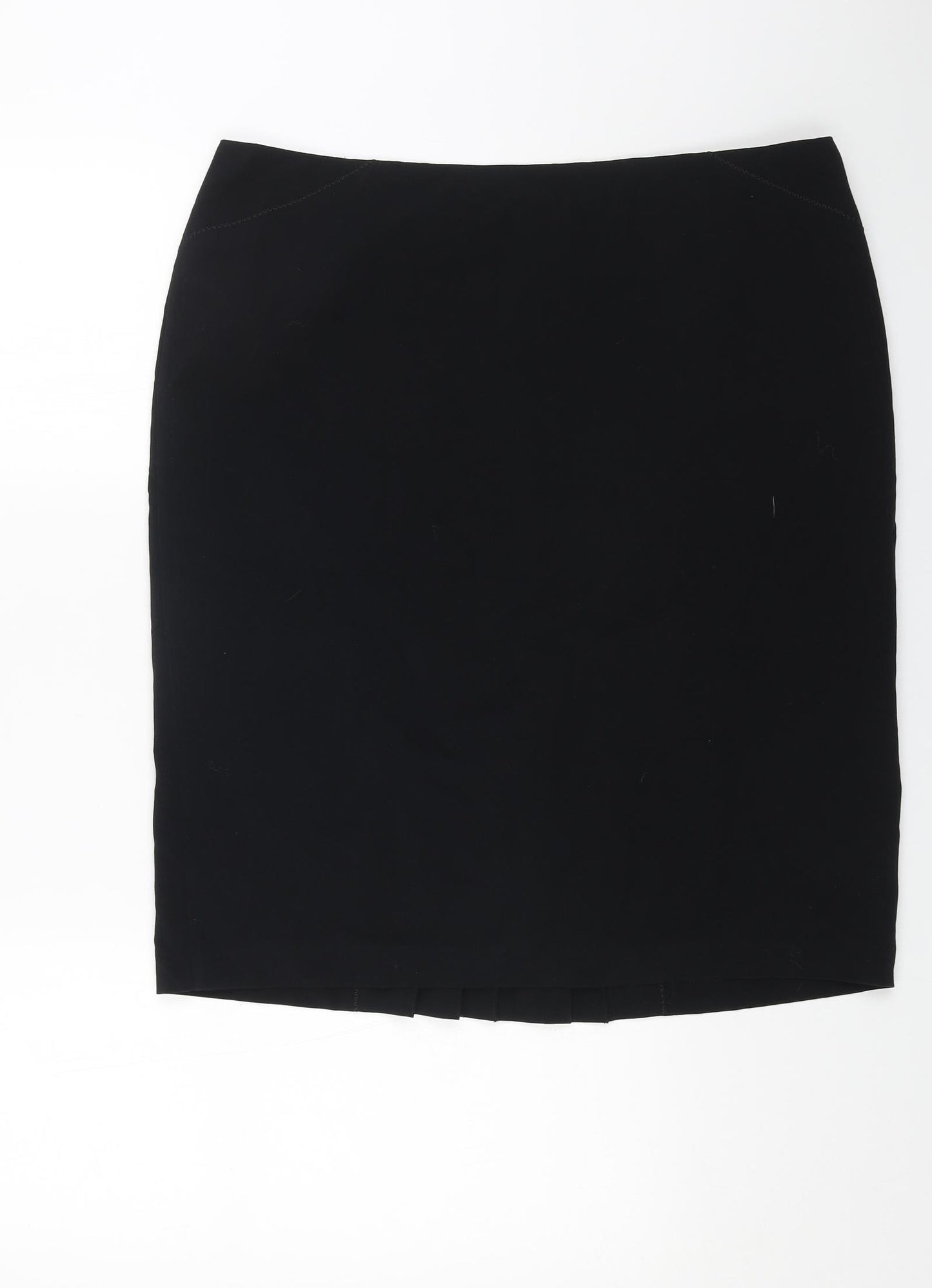 Marks and Spencer Womens Black Polyester Mini Skirt Size 18 Zip