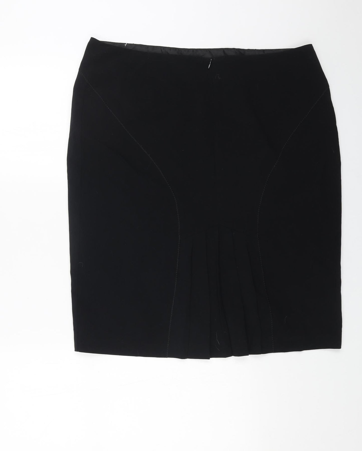 Marks and Spencer Womens Black Polyester Mini Skirt Size 18 Zip