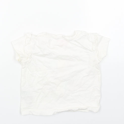 Primark Girls White Cotton Basic T-Shirt Size 2-3 Years Round Neck Pullover - You are Golden