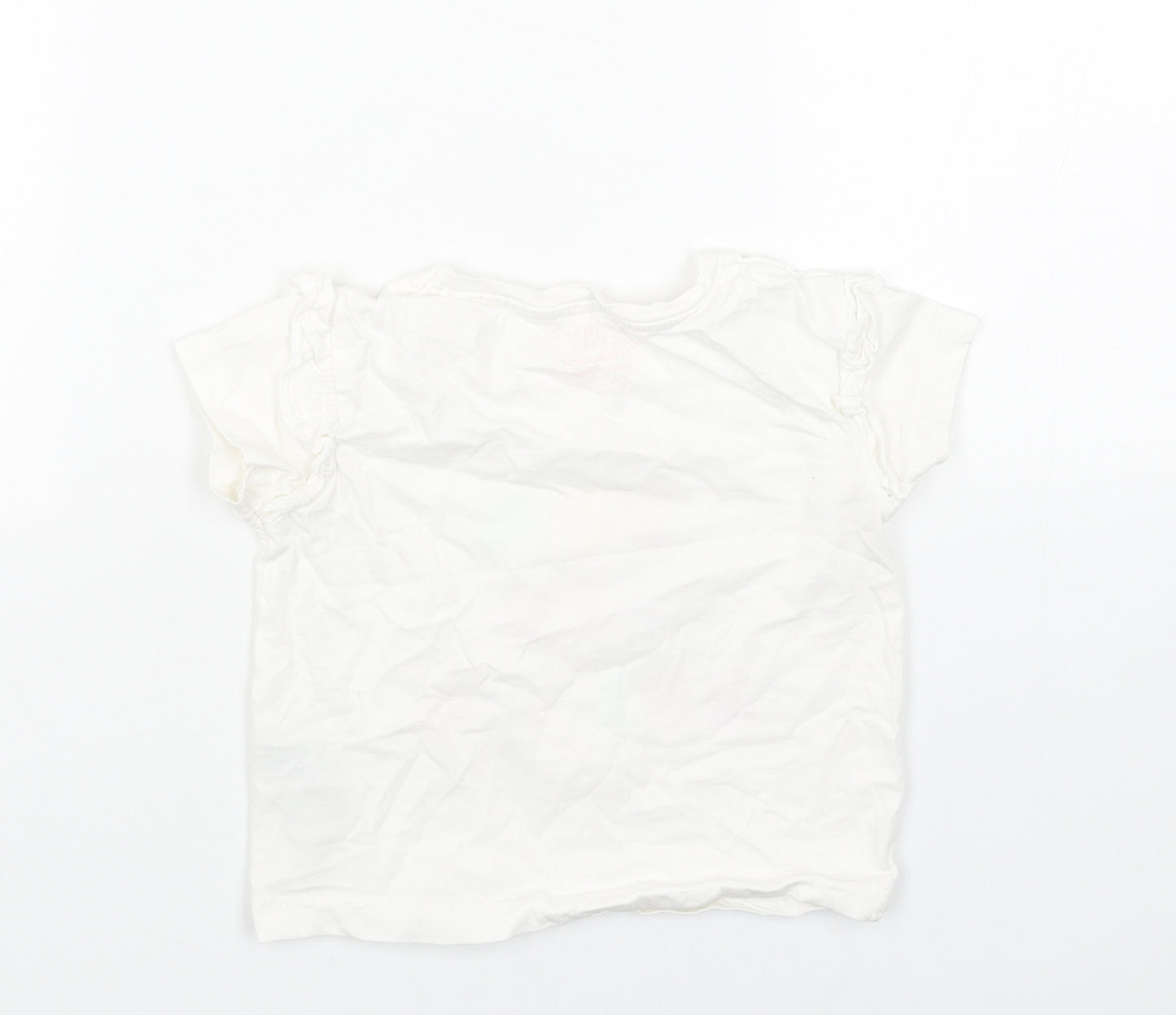 Primark Girls White Cotton Basic T-Shirt Size 2-3 Years Round Neck Pullover - You are Golden