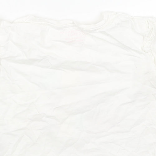 Primark Girls White Cotton Basic T-Shirt Size 2-3 Years Round Neck Pullover - You are Golden