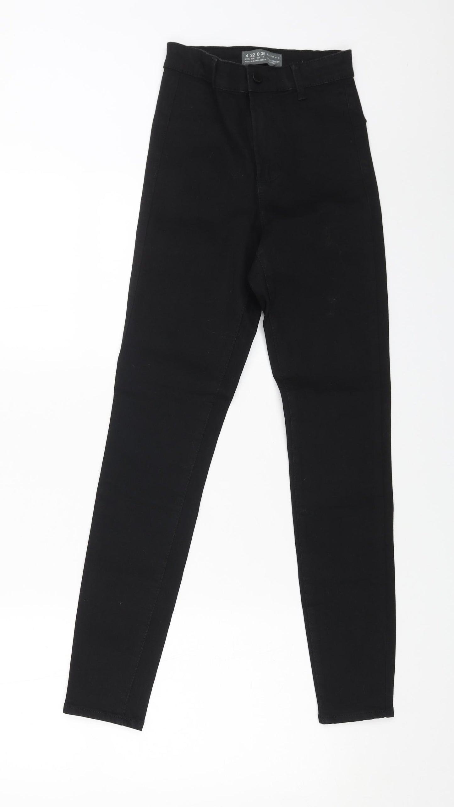 Primark Womens Black Cotton Jegging Jeans Size 4 L26 in Regular Button