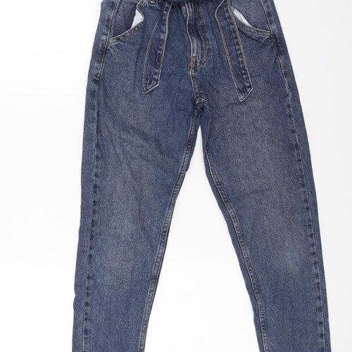 Denim & Co. Girls Blue Cotton Skinny Jeans Size 10-11 Years L24 in Regular Button