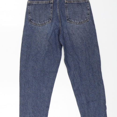 Denim & Co. Girls Blue Cotton Skinny Jeans Size 10-11 Years L24 in Regular Button
