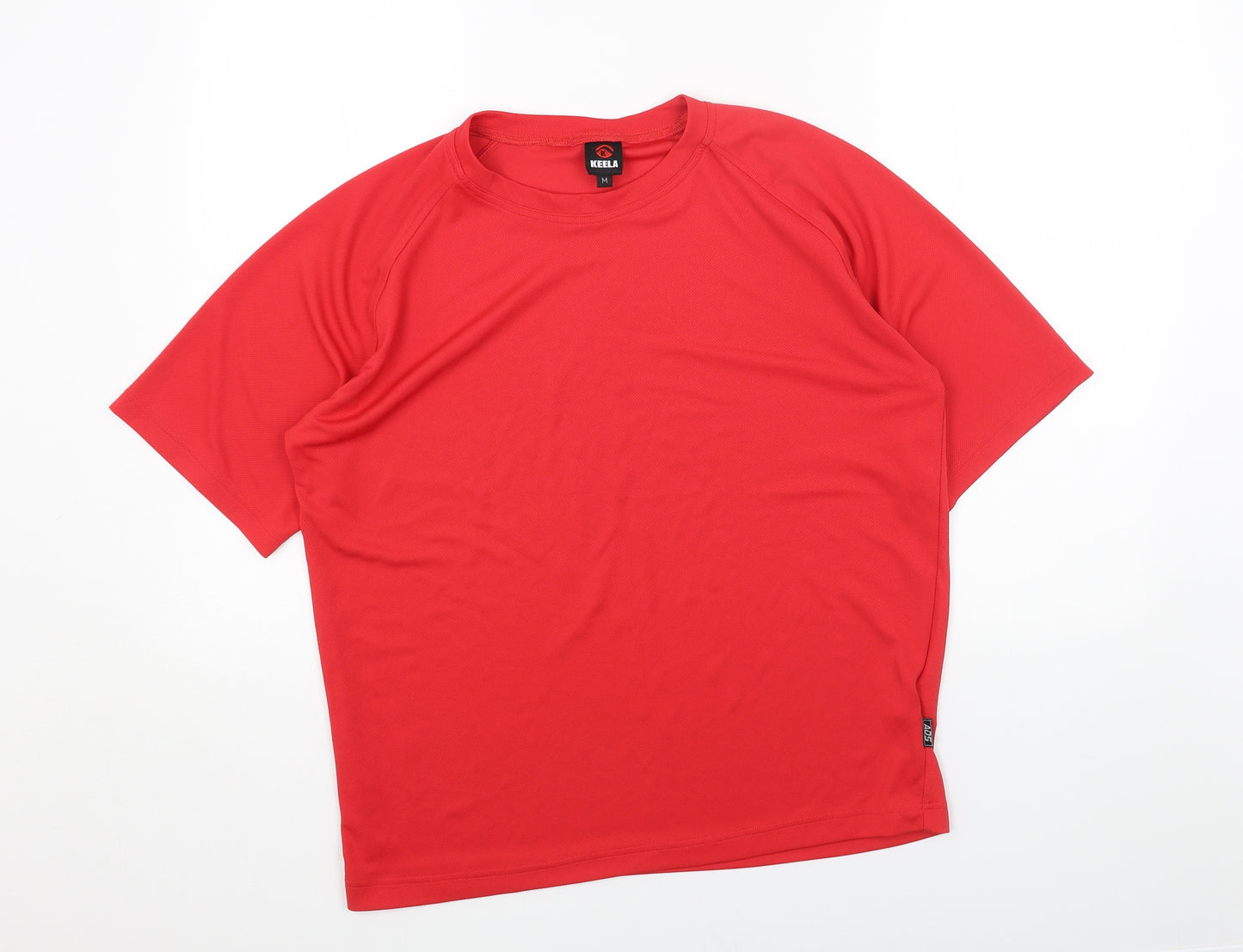 Keela Womens Red Polyester Basic T-Shirt Size M Scoop Neck