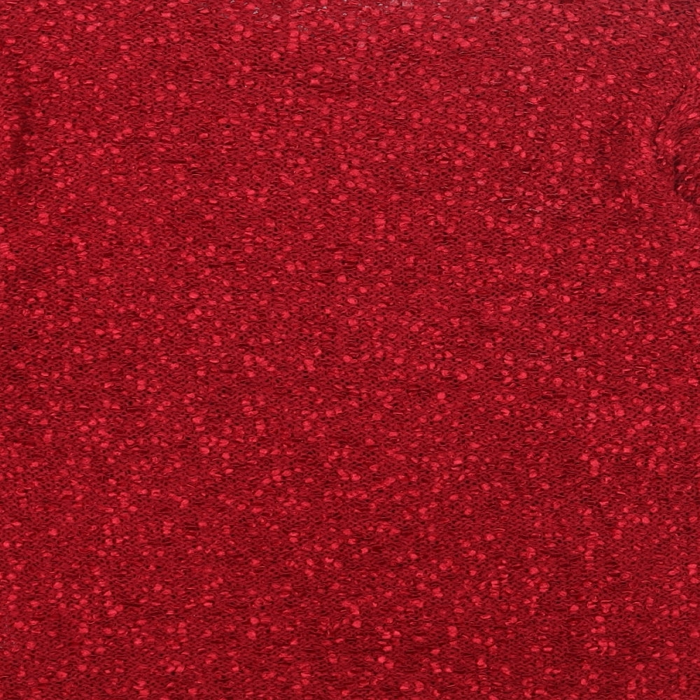 Alexander Womens Red Round Neck Acrylic Pullover Jumper Size M