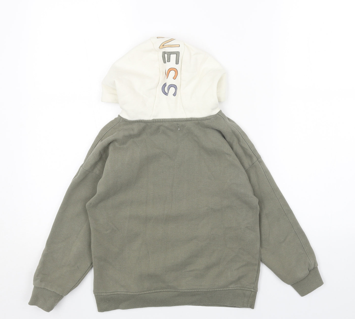 Primark Girls Green Cotton Pullover Hoodie Size 6-7 Years Pullover