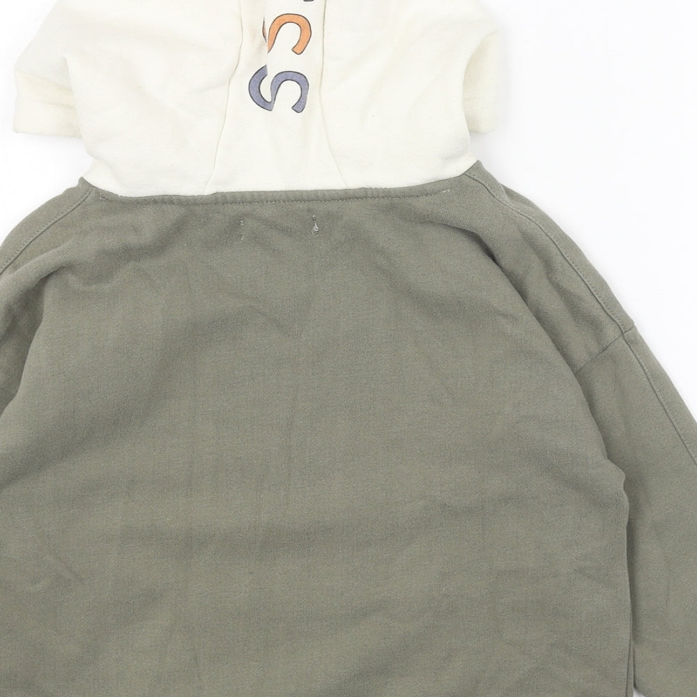 Primark Girls Green Cotton Pullover Hoodie Size 6-7 Years Pullover