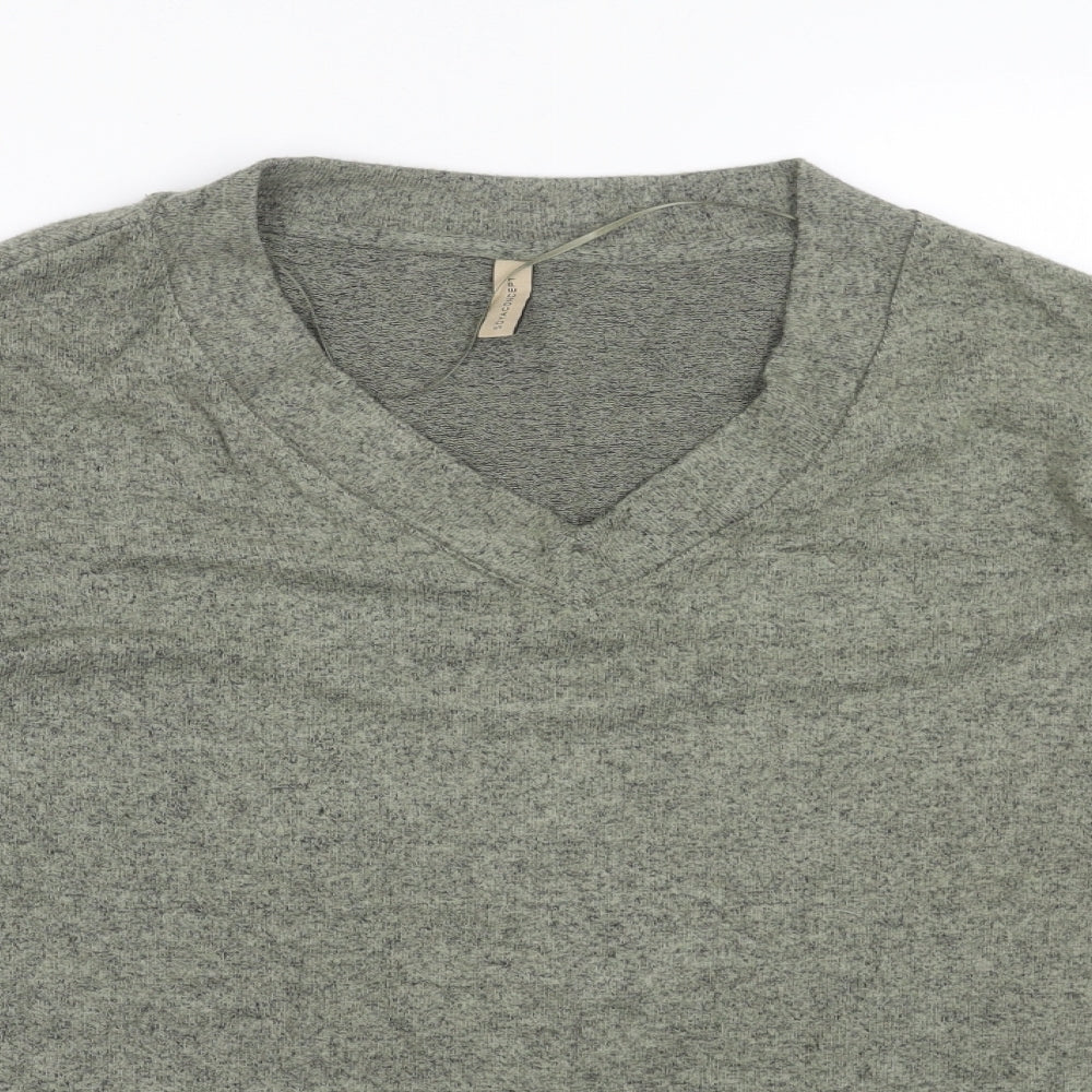 Soyaconcept Womens Green V-Neck Viscose Pullover Jumper Size S
