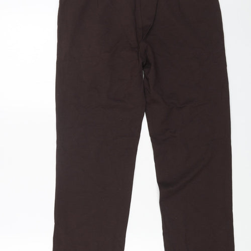 Jaeger Womens Brown Viscose Trousers Size 14 L26 in Regular