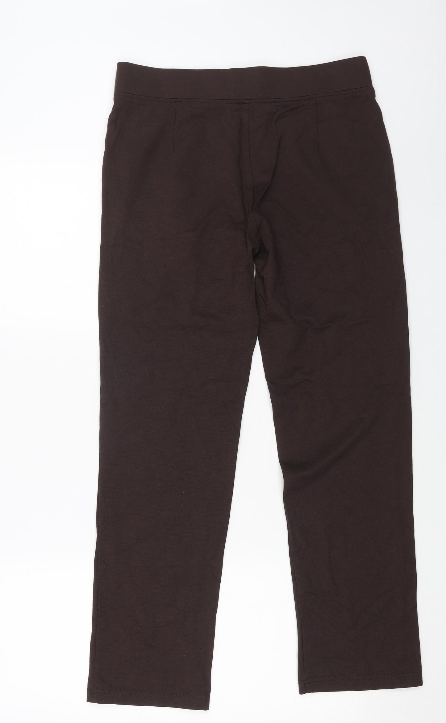 Jaeger Womens Brown Viscose Trousers Size 14 L26 in Regular