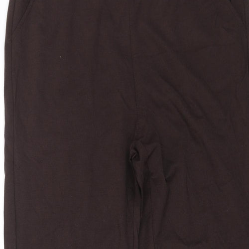 Jaeger Womens Brown Viscose Trousers Size 14 L26 in Regular