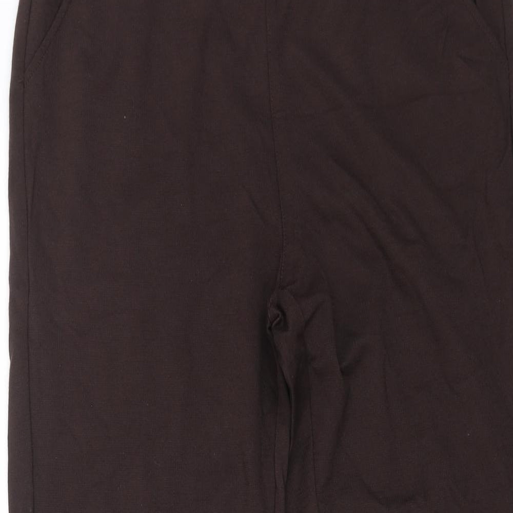 Jaeger Womens Brown Viscose Trousers Size 14 L26 in Regular