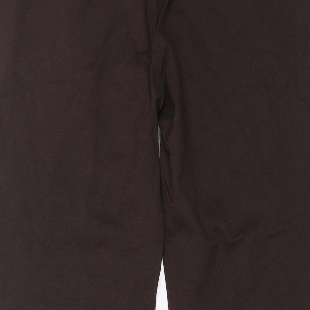 Jaeger Womens Brown Viscose Trousers Size 14 L26 in Regular