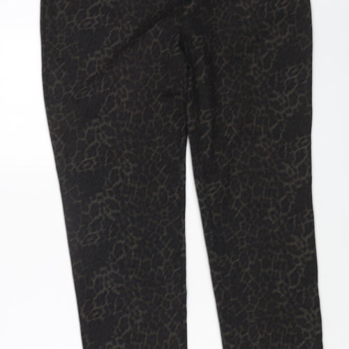 mudflowers Womens Brown Animal Print Viscose Trousers Size 14 L29 in Regular