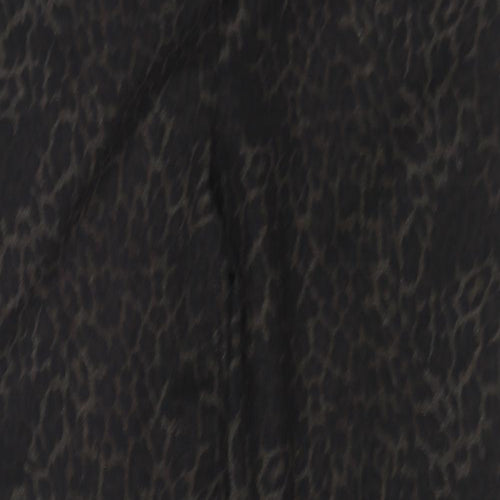 mudflowers Womens Brown Animal Print Viscose Trousers Size 14 L29 in Regular