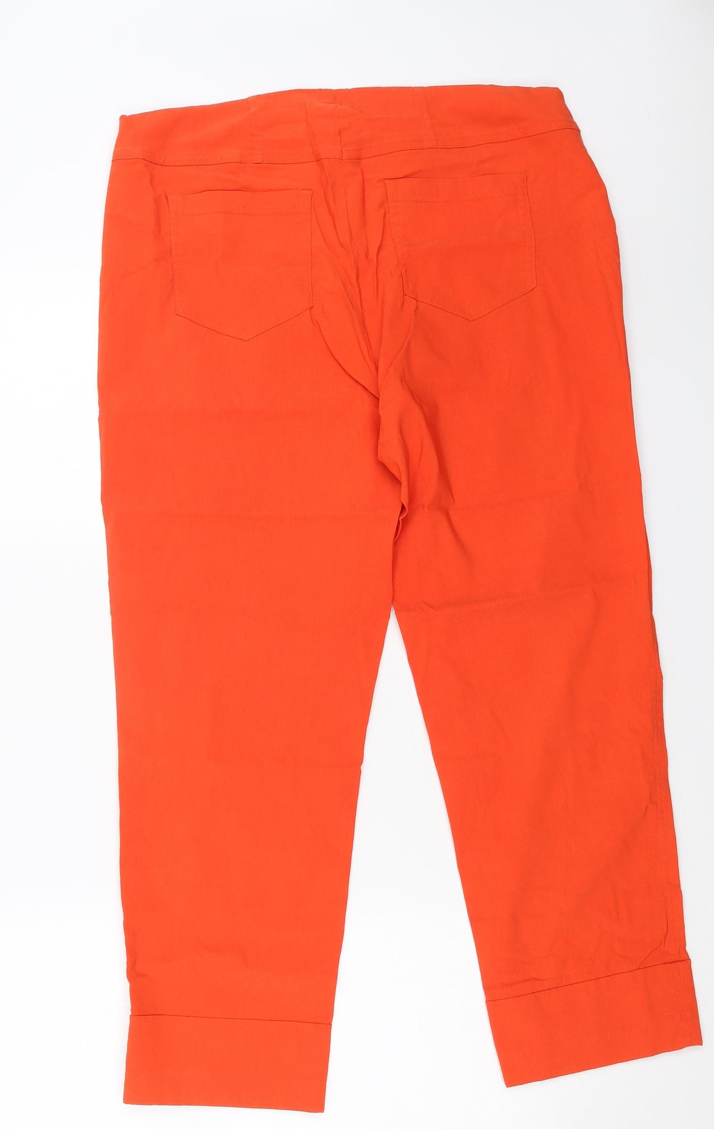 THATS ME Womens Orange Viscose Trousers Size 18 L26 in Regular