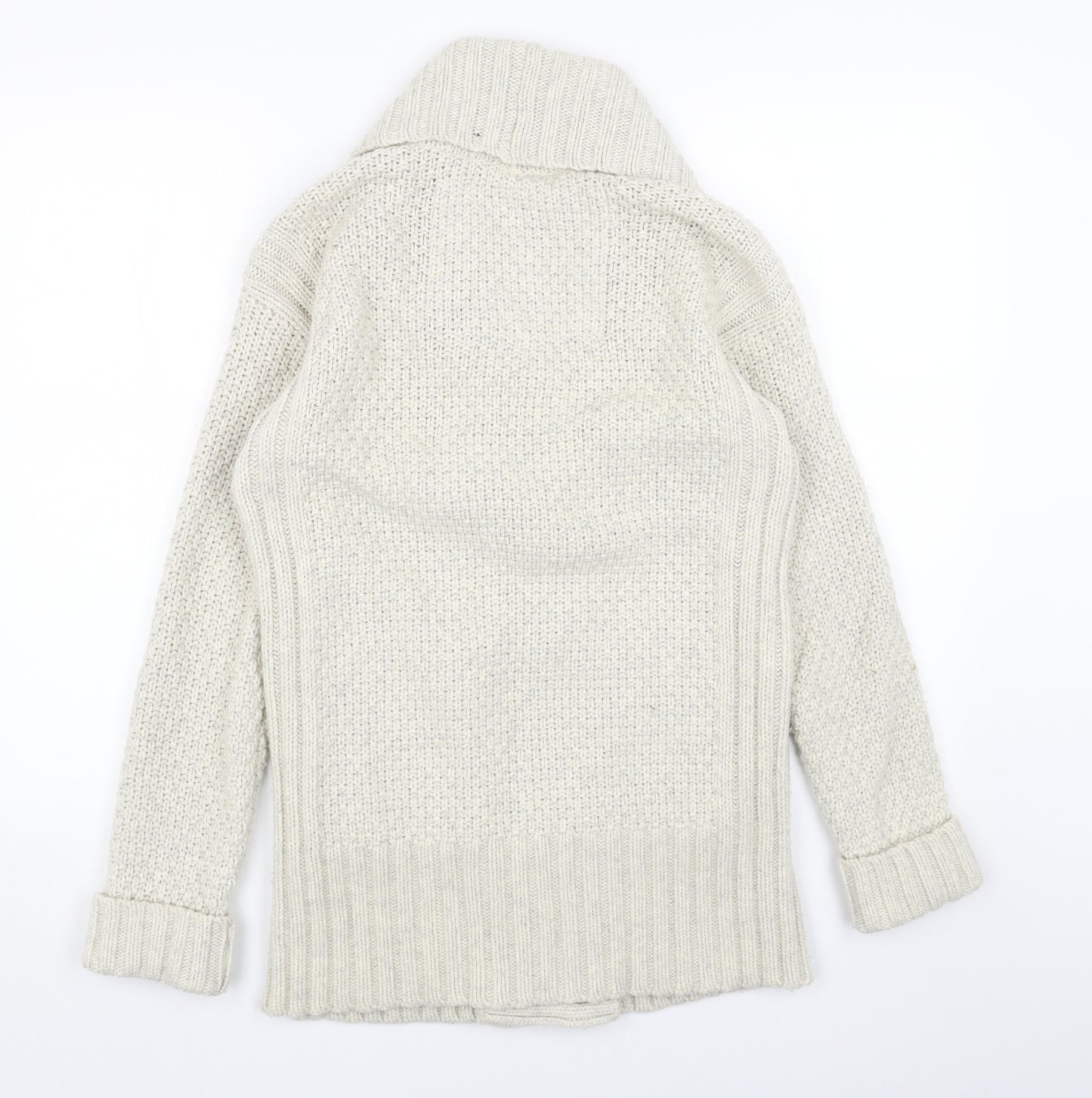 Superdry Womens Beige V-Neck Acrylic Cardigan Jumper Size M