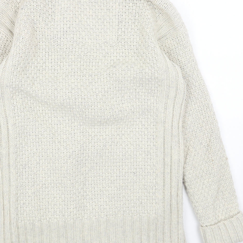 Superdry Womens Beige V-Neck Acrylic Cardigan Jumper Size M
