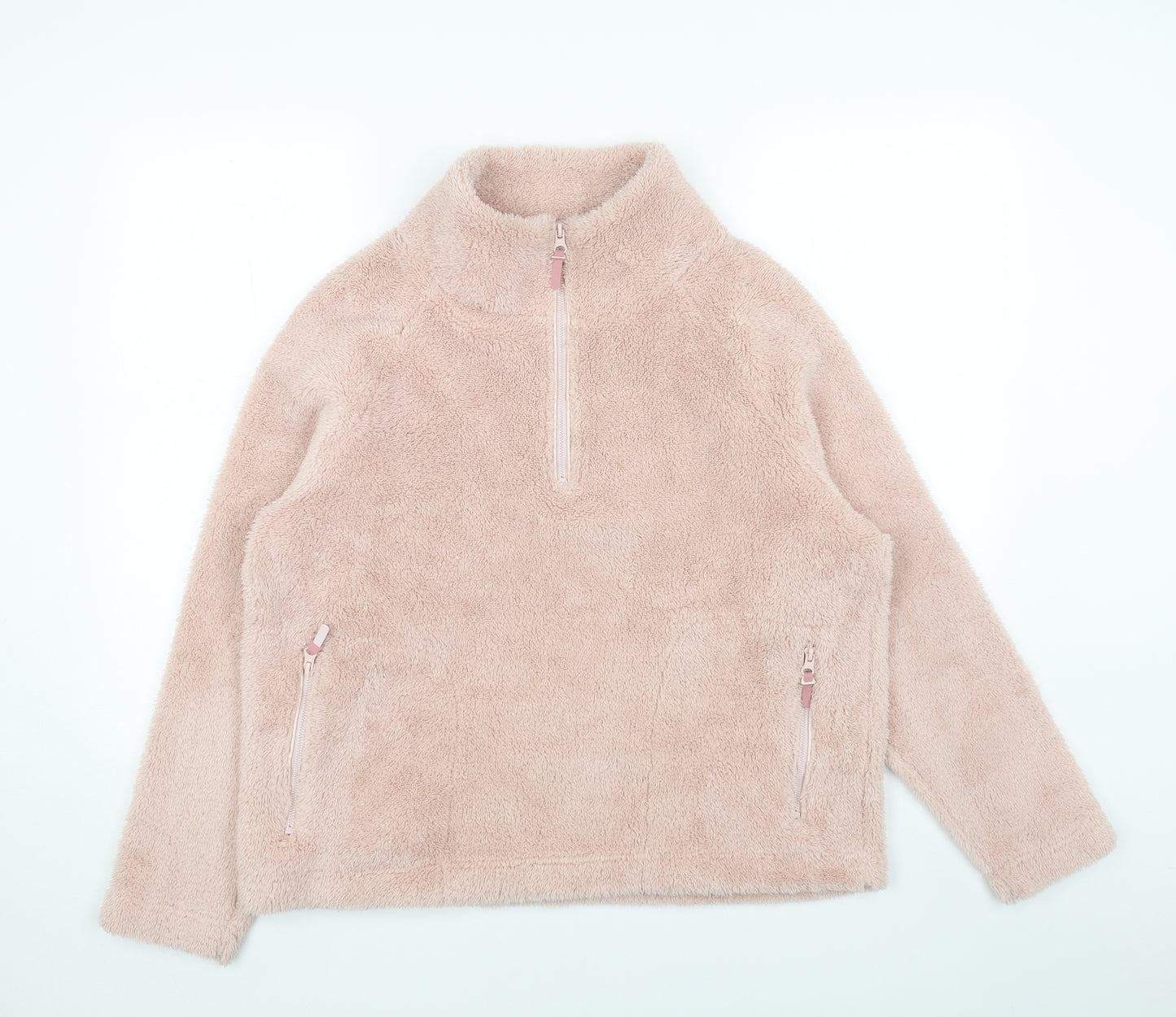 Marks and Spencer Womens Pink Polyester Pullover Sweatshirt Size 14 Zip