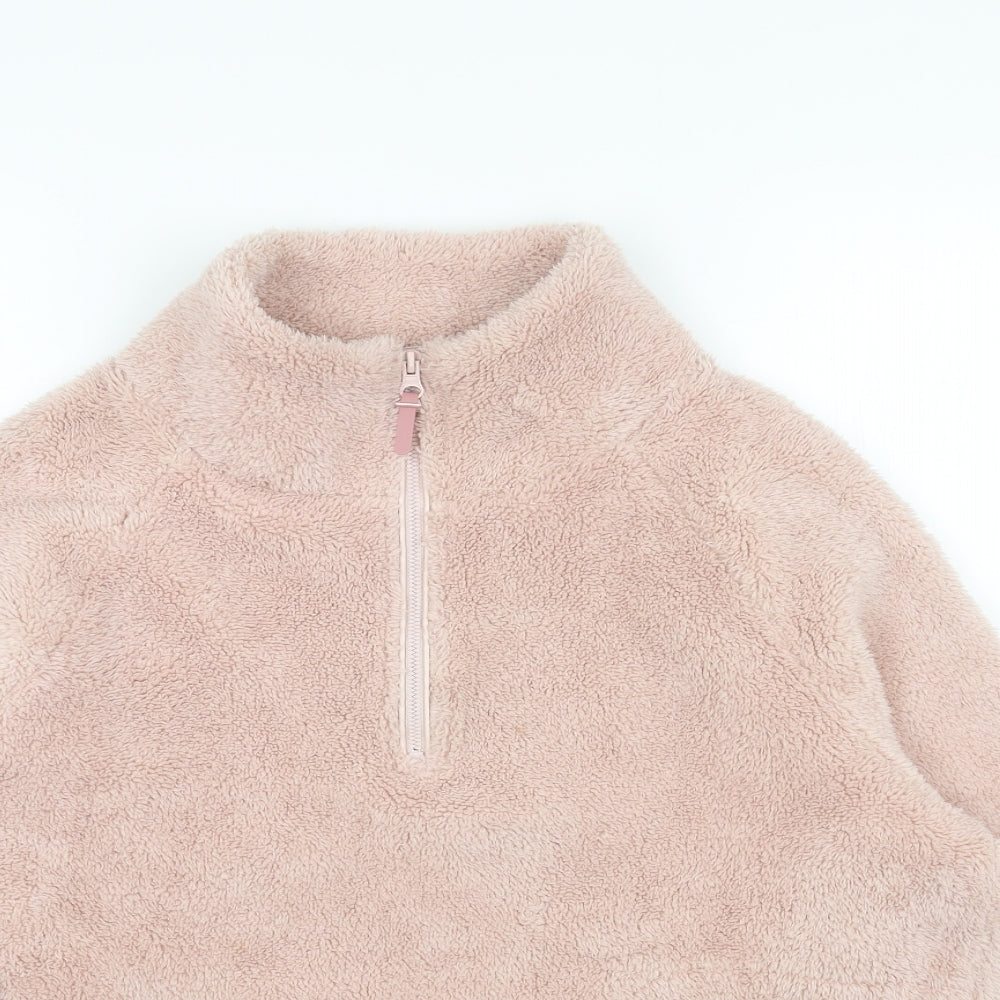 Marks and Spencer Womens Pink Polyester Pullover Sweatshirt Size 14 Zip