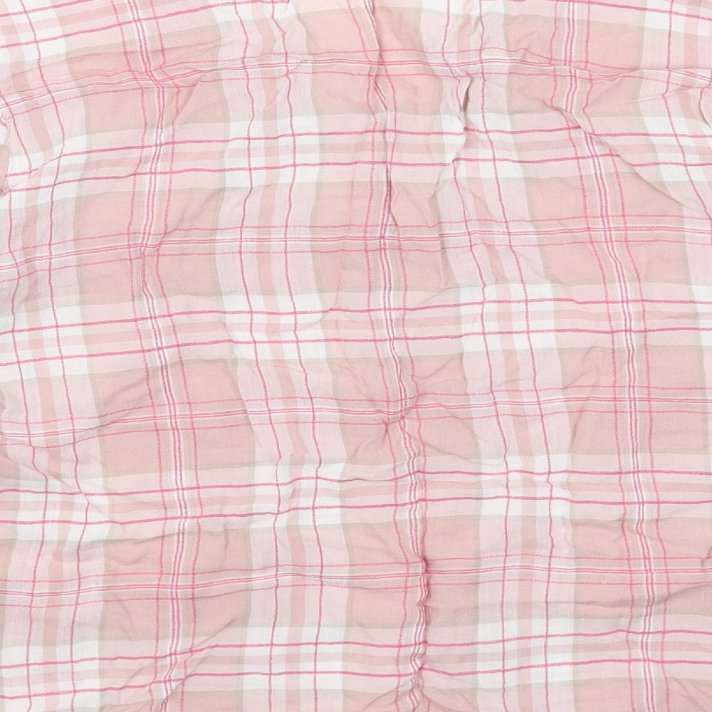 Bonmarché Womens Pink Plaid Viscose Basic Blouse Size 12 V-Neck