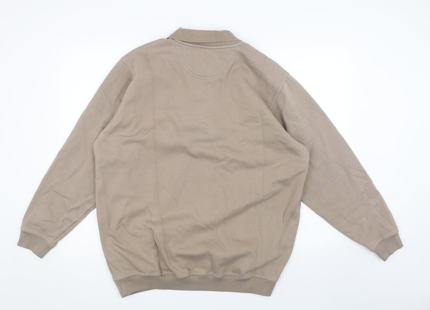 EWM Mens Beige Cotton Pullover Sweatshirt Size L