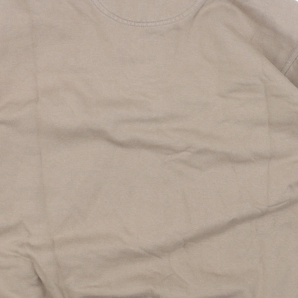 EWM Mens Beige Cotton Pullover Sweatshirt Size L