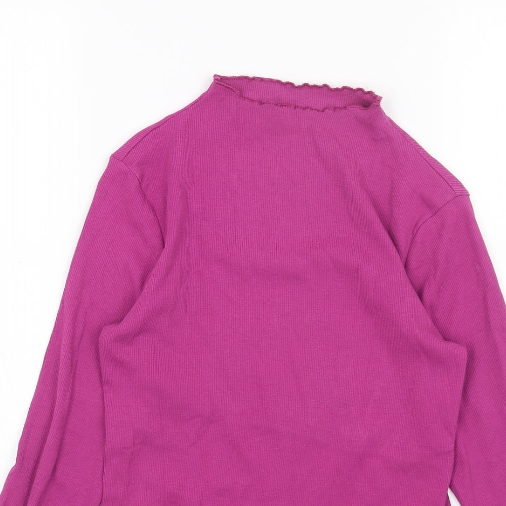 TU Womens Pink Cotton Basic T-Shirt Size 10 Mock Neck