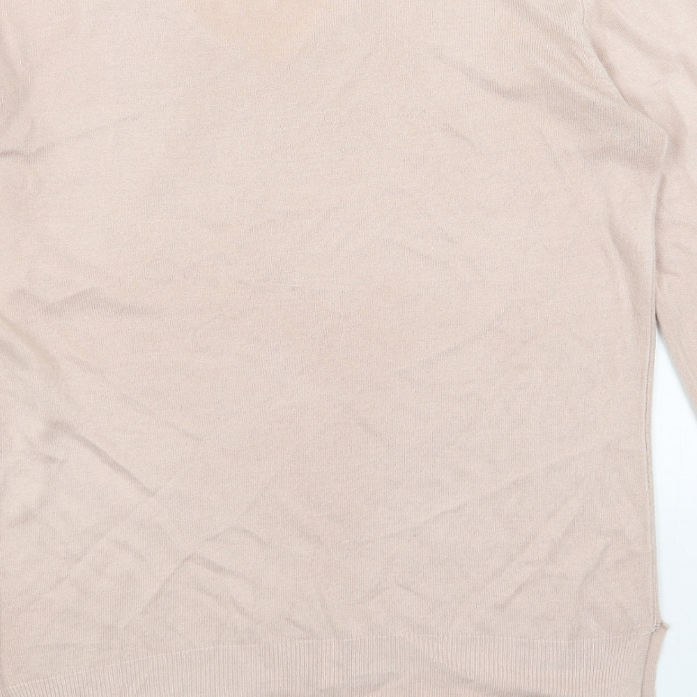 Primark Womens Pink V-Neck Acrylic Pullover Jumper Size 12