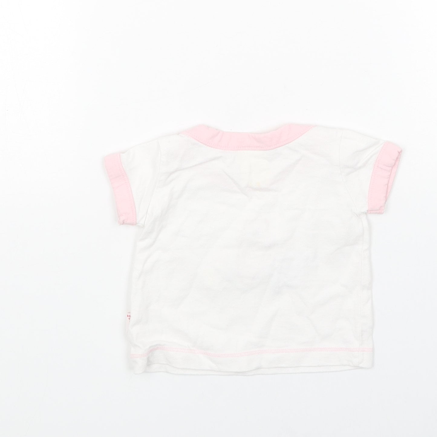 Fat Face White Cotton Basic T-Shirt Size Newborn Round Neck Pullover