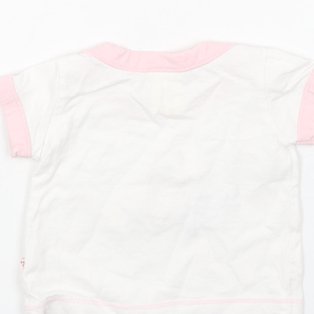 Fat Face White Cotton Basic T-Shirt Size Newborn Round Neck Pullover