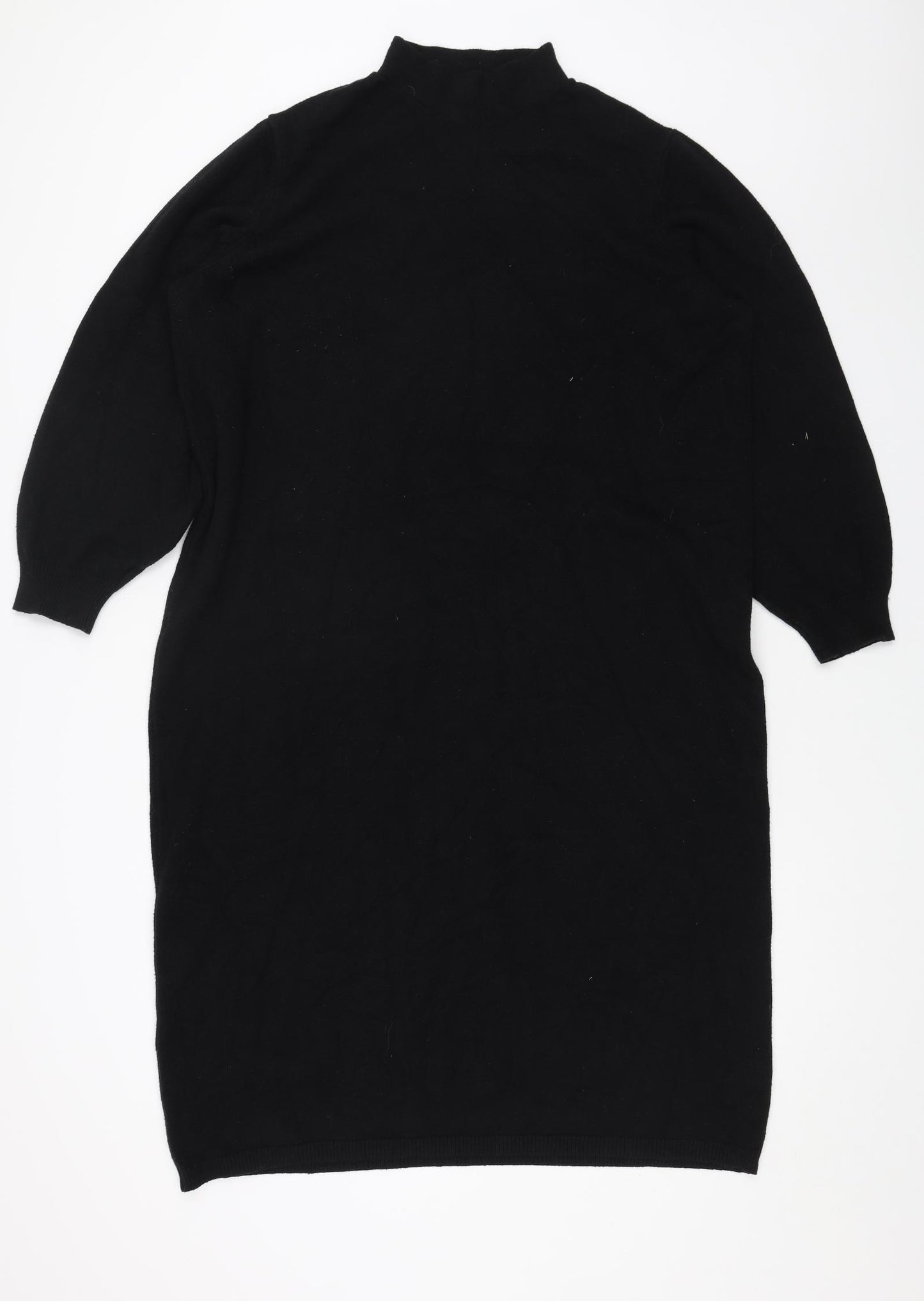 TU Womens Black Acrylic Jumper Dress Size XL Mock Neck Pullover