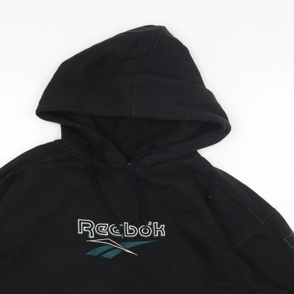 Reebok Mens Black Cotton Pullover Hoodie Size M