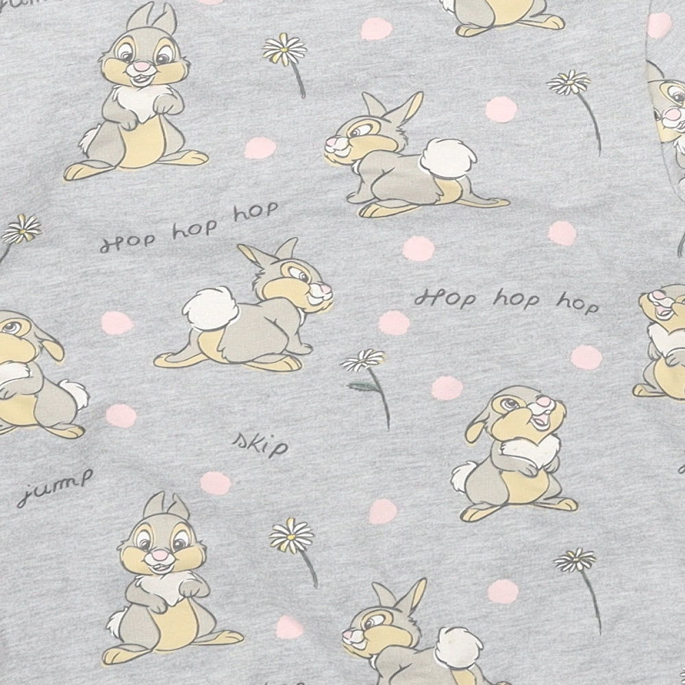 Disney Girls Grey Geometric Cotton Pullover Sweatshirt Size 6-7 Years Pullover - Thumper