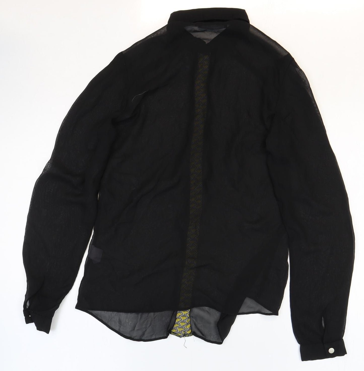 Atmosphere Womens Black Polyester Basic Blouse Size 10 Collared