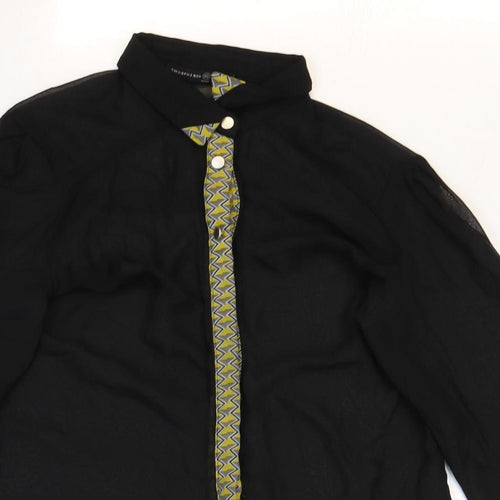 Atmosphere Womens Black Polyester Basic Blouse Size 10 Collared