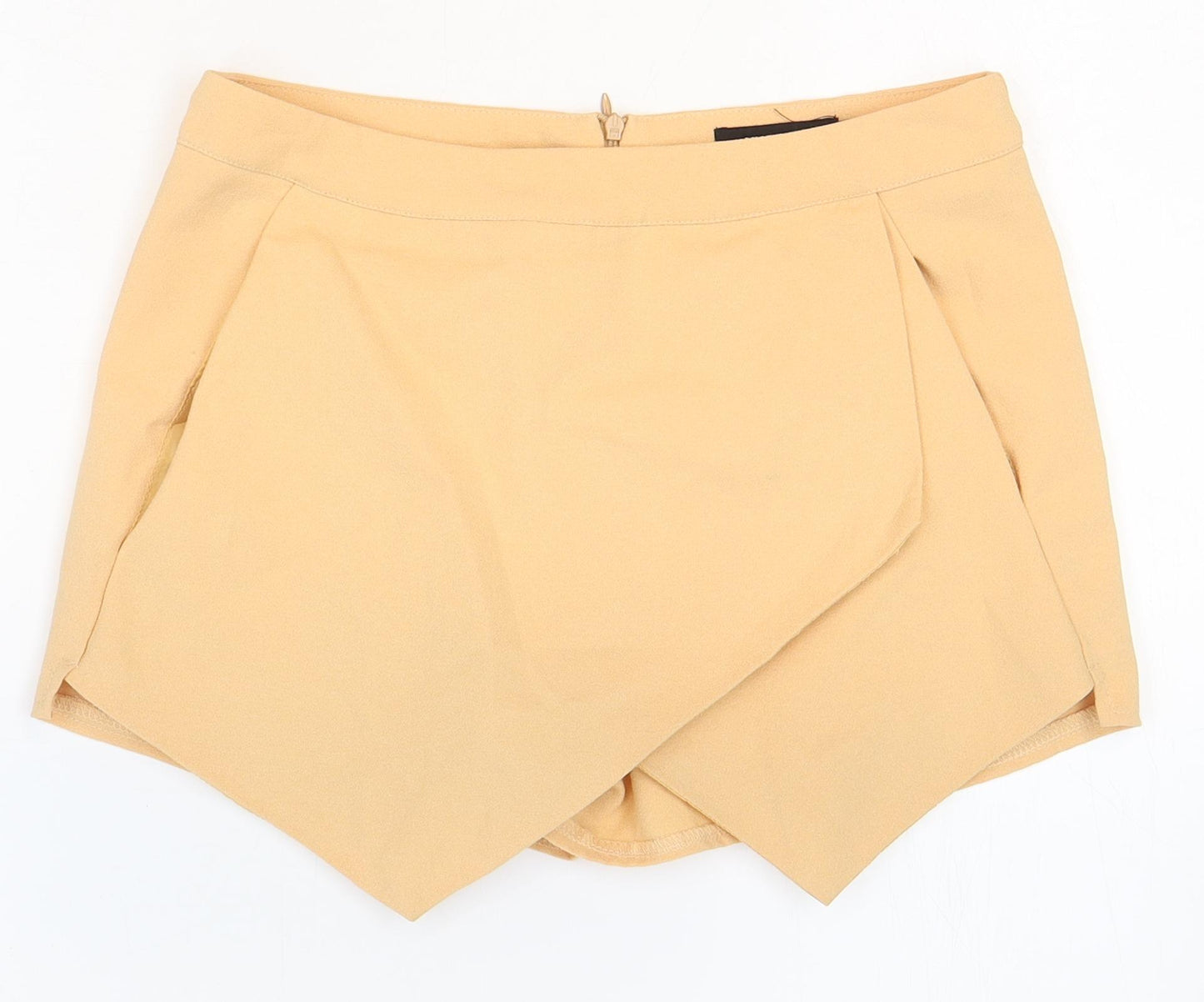 Missguided Womens Beige Polyester Wrap Shorts Size 10 Regular Zip