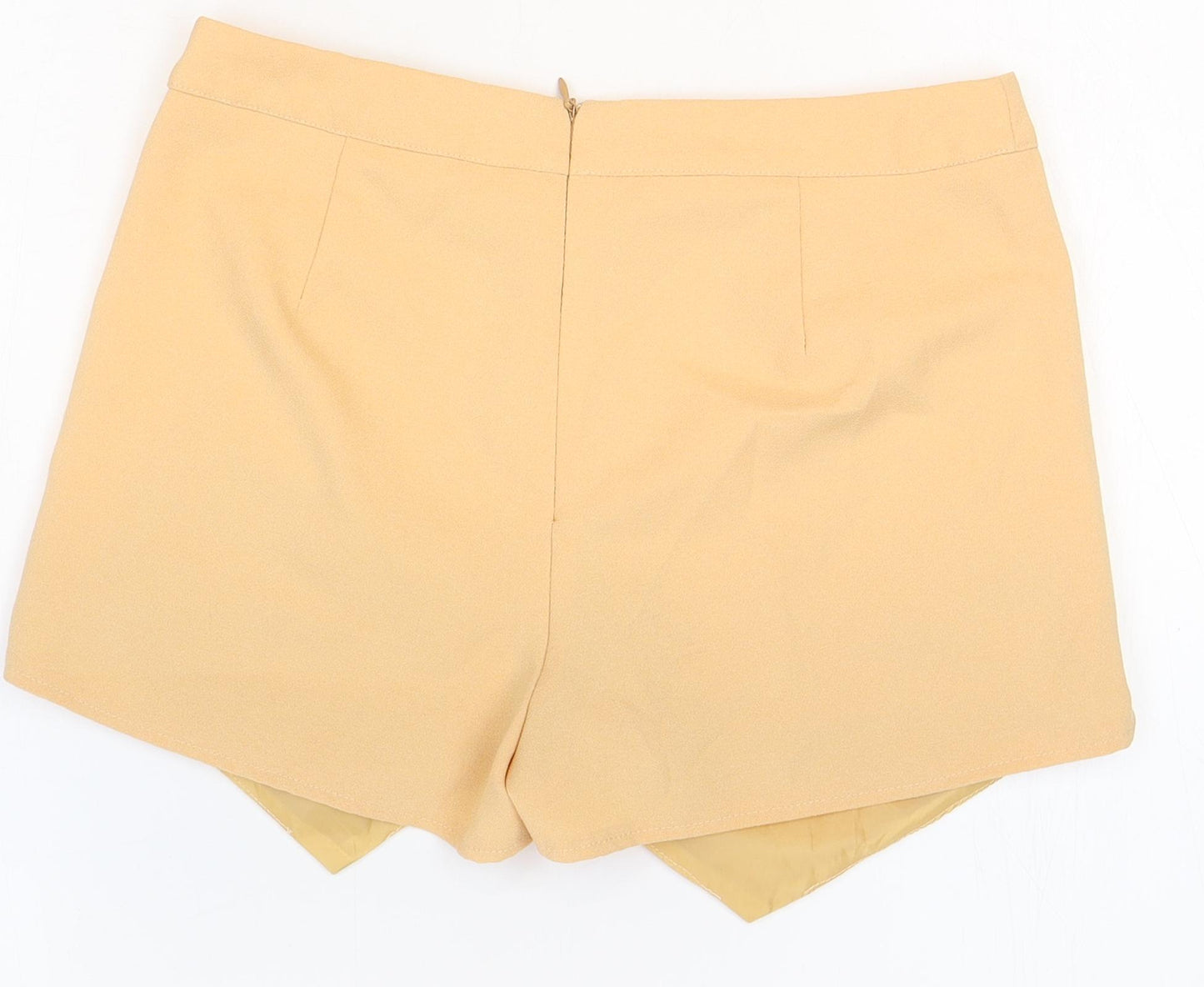 Missguided Womens Beige Polyester Wrap Shorts Size 10 Regular Zip
