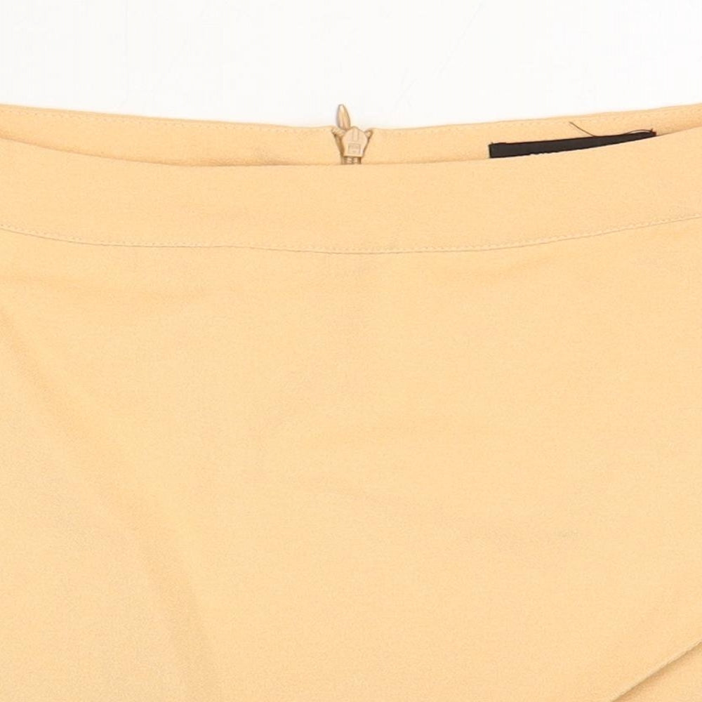 Missguided Womens Beige Polyester Wrap Shorts Size 10 Regular Zip