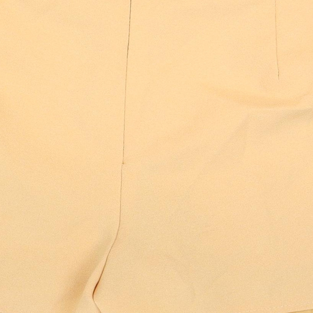 Missguided Womens Beige Polyester Wrap Shorts Size 10 Regular Zip