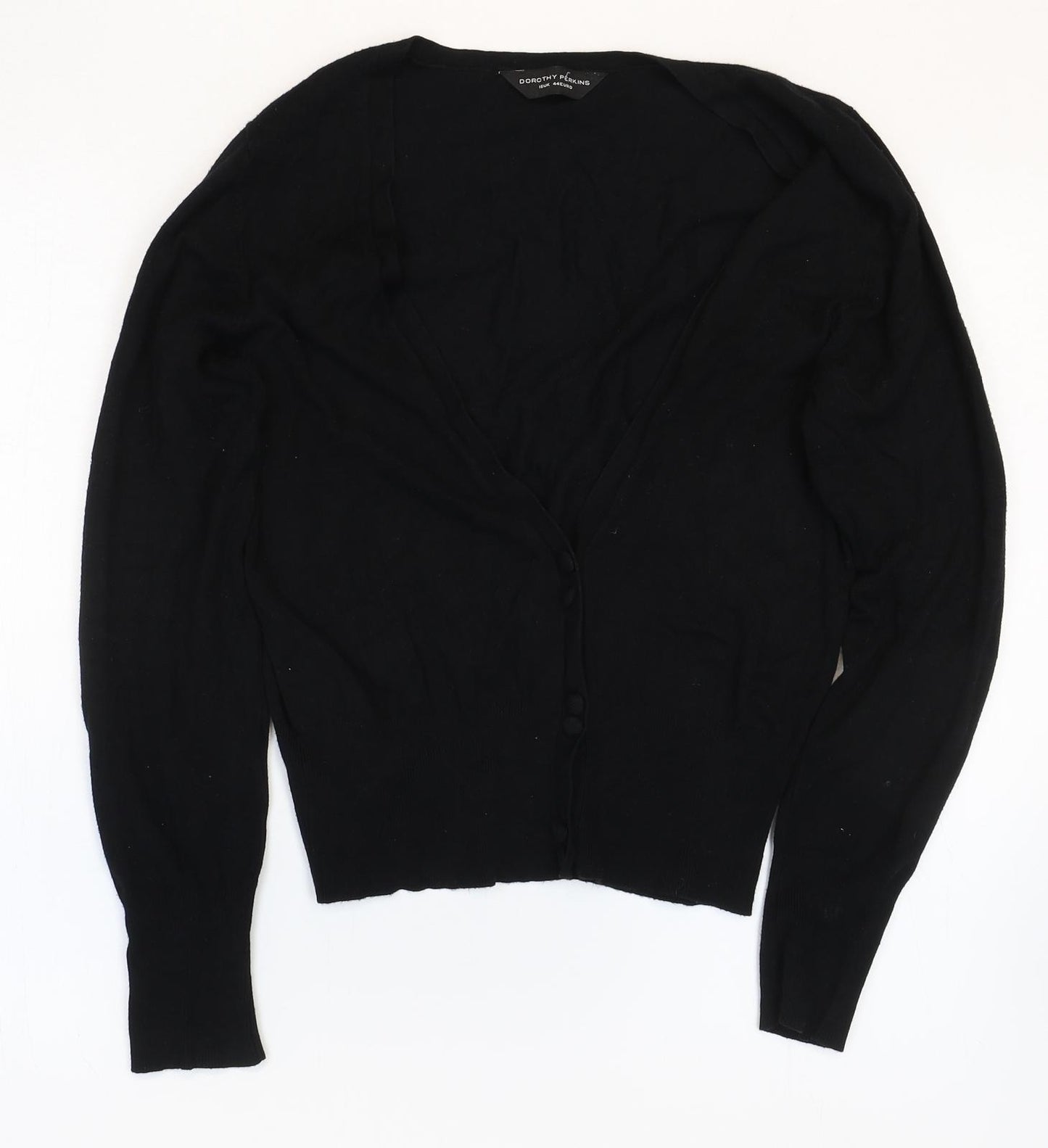 Dorothy Perkins Womens Black Round Neck Viscose Pullover Jumper Size 16