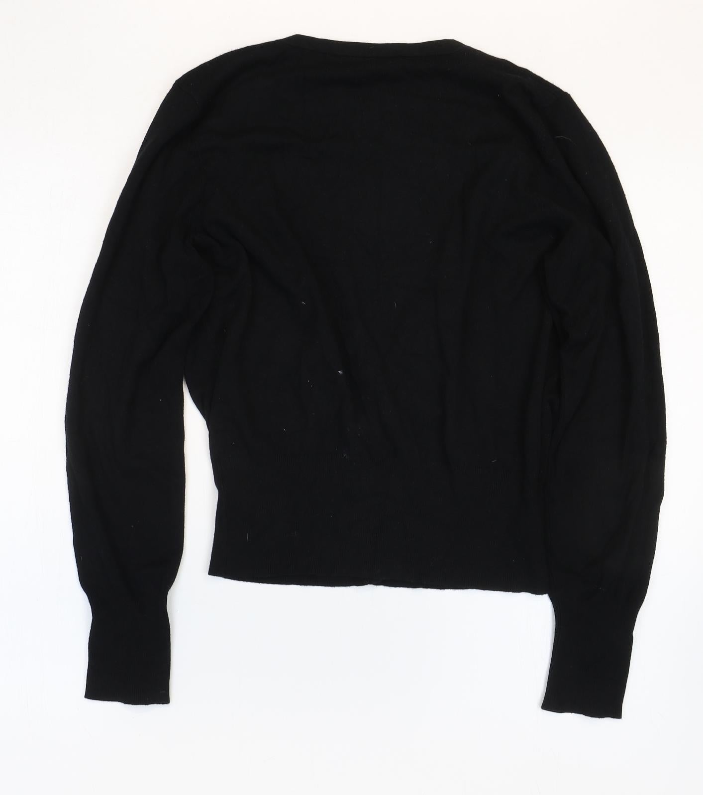 Dorothy Perkins Womens Black Round Neck Viscose Pullover Jumper Size 16
