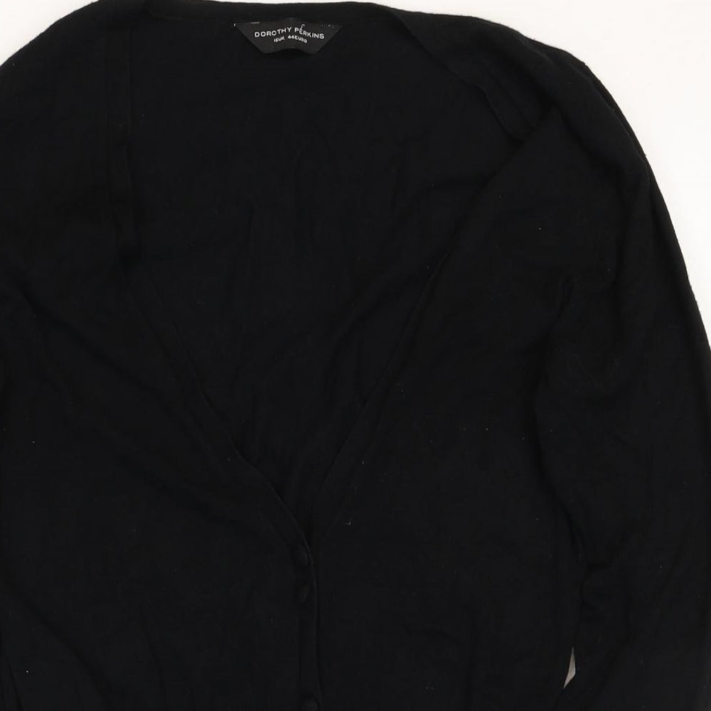 Dorothy Perkins Womens Black Round Neck Viscose Pullover Jumper Size 16