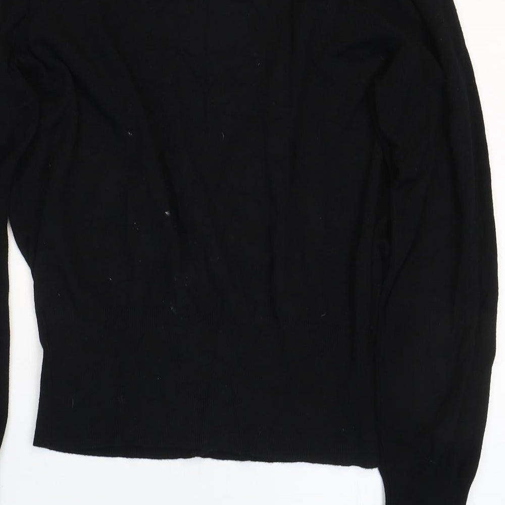 Dorothy Perkins Womens Black Round Neck Viscose Pullover Jumper Size 16