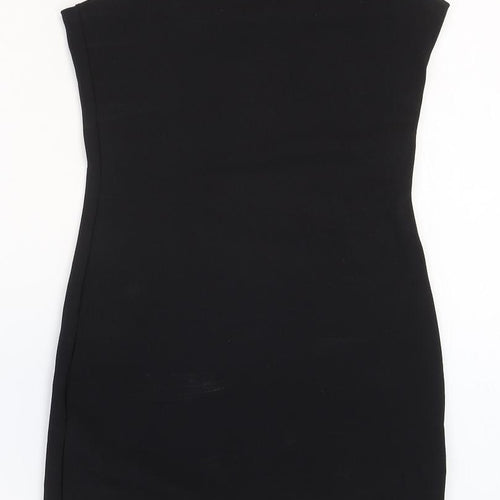 H&M Womens Black Polyester Mini Size XS Square Neck Pullover - Sparkly Straps