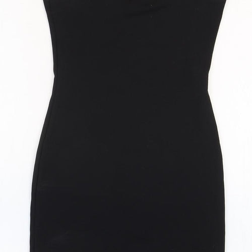 H&M Womens Black Polyester Mini Size XS Square Neck Pullover - Sparkly Straps